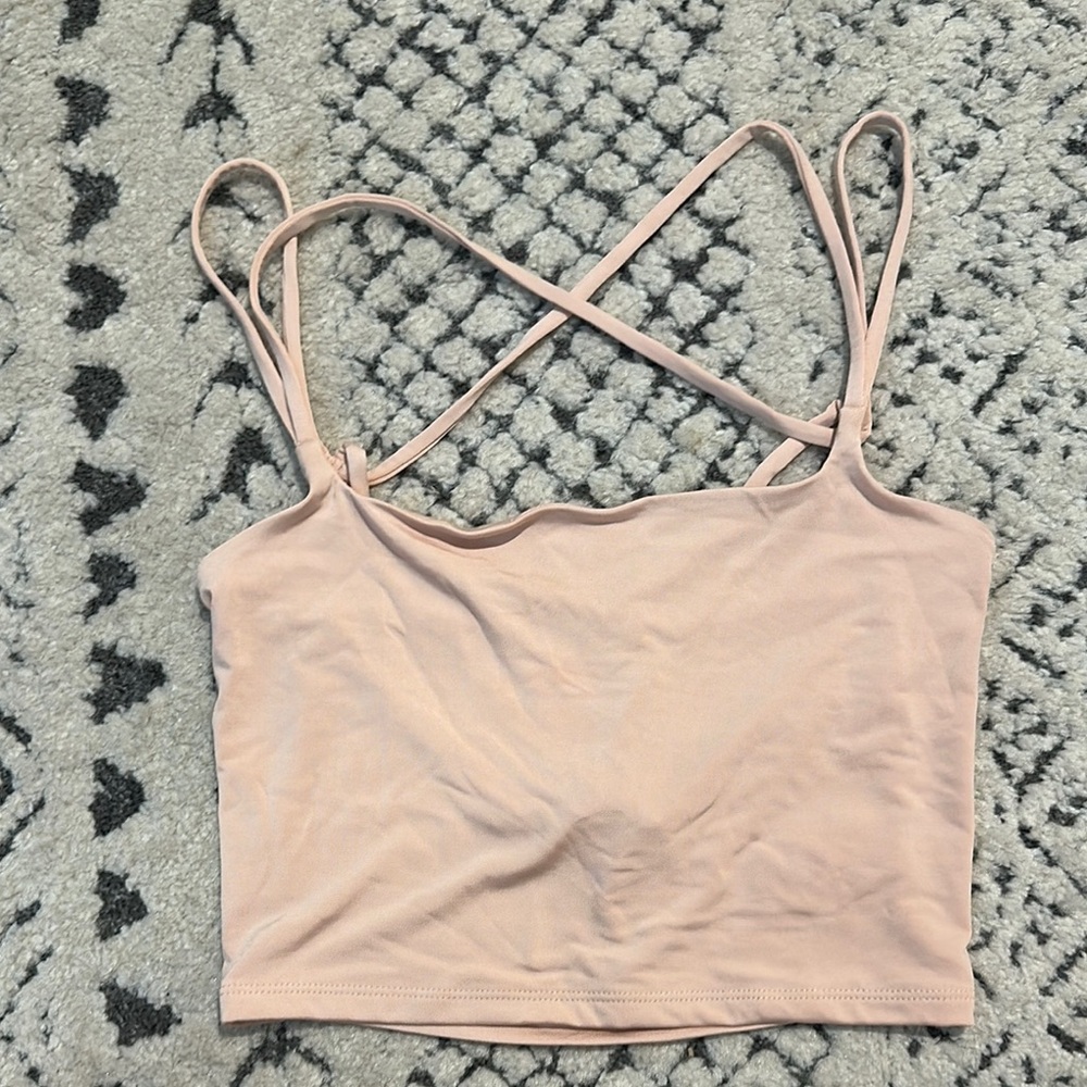 Express Peach Strappy Crop Top